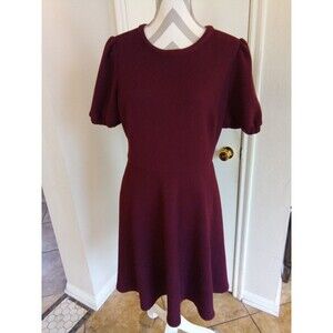 Gal Meets Glam Women's Maroon Kristen Short Sleeve Fit & Flare Dress 10  Pre Own
